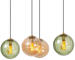 Szklana lampa wisząca MONSARAZ 45493/04/33 Lucide zielony bursztynowy
