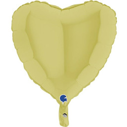 Balon foliowy serce matowy żółty - 14" -