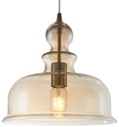 Maytoni Lampa wisząca Ton P001PL-01BZ szklany klosz bursztynowa