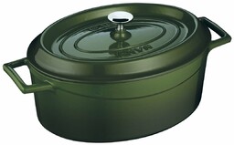 LAVA Metal Żeliwny garnek owalny zielony, 4,8 l,