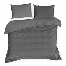 Komplet Pościel Satyna Bawełna 160 x 200 Szara