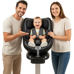 Fotelik Samochodowy CzarnySzary iSafety THOR BlackGrey ISOFIX BEZPIECZNY360