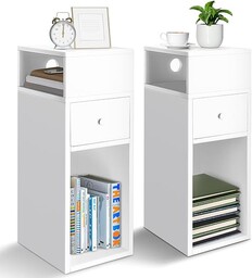 vounot Zestaw 2 wąskich stolików nocnych 25 x