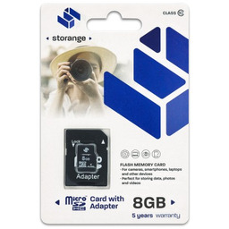 Storange Karta Micro SD+Adapter 8 GB Class 10