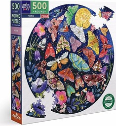 eeBoo - Okrągłe puzzle 500 szt. - Ćmy