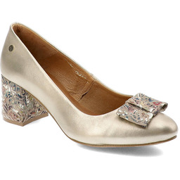 Złote Czółenka Maciejka Eleganckie Obuwie Damskie