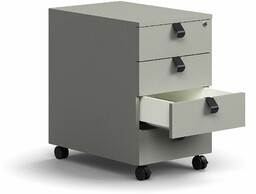 Mobilny kontenerek QBUS, 4 szuflady z uchwytami, zamykany,