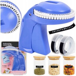 Wytłaczarka Etykiet Metkownica Zestaw Liter Cyfr + Czarna