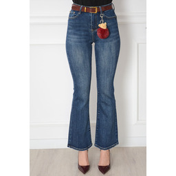 Spodnie jeansowe dzwony niebieskie Qambi