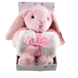 EasyCare Zestaw Króliczek pluszak + kocyk 75 x