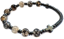 Różaniec bransoletka na rękę z agatów 8325 [hb13]