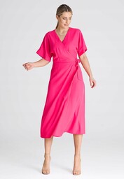 Kimonowa SUKIENKA z rękawami kimono Różowy S/M