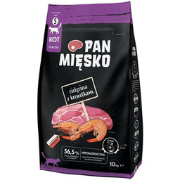 PAN MIĘSKO Karma dla kota Cielęcina z krewetkami