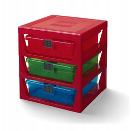 Regał z szufladami Lego 3-Drawer Storage Rack czerwony