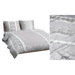 Karo Pościel bawełniana 140x200 szara ornamenty 3052 C