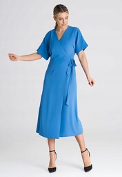 Kimonowa SUKIENKA z rękawami kimono Niebieski S/M