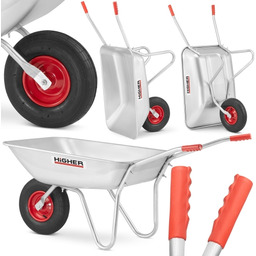 Taczka ogrodowa ocynkowana 125L stalowa lekka 150kg HIGHER