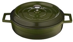 Lava Garnek żeliwny niski okrągły 28 cm, zielony,