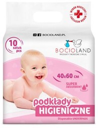 BOCIOLAND Podkłady higieniczne jednorazowe 40x60cm, 10 sztuk