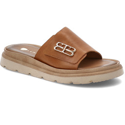 Armodo Brązowe Klapki Stylowe Obuwie Damskie Ze Skóry