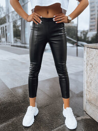 Legginsy damskie skórzane COSMIC GLAMOUR czarne Dstreet UY1565-M