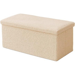 Relaxdays Ławka, miejsce do przechowywania, materiał pluszowy, składany,