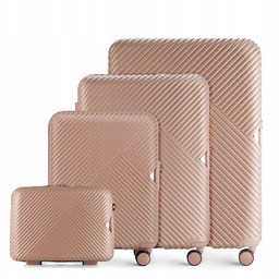 Zestaw walizek Wittchen 56-3P-84K-77 z kosmetyczką różowy złoty