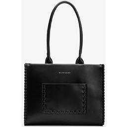 Damska shopperka z imitacji skóry z dekoracyjną plecionką