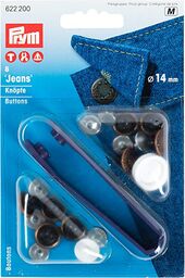 Prym Guziki Jeansowe 8, Rozmiar 14 mm, Stara