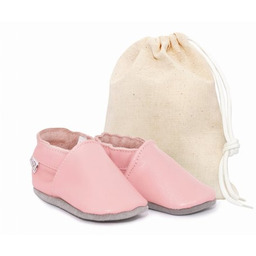 ZETPOL kapcie dziecięce skórzane paputki gumka różowe