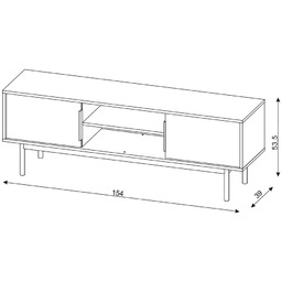 Szafka RTV kaszmir mat 154 cm Viva