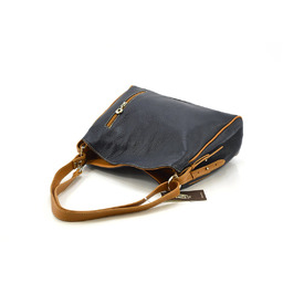 Włoska torebka skórzana s7034 granatowy/camel