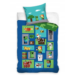 Minecraft Komplet Pościeli Dziecięcej 140 X 200 100%