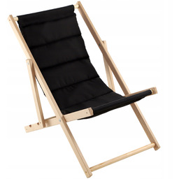 Leżak Drewniany Plażowy Ogrodowy Składany Poduszka Wysokiej Jakości