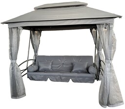 Huśtawka ogrodowa metalowa Nicea Premium Garden Point szara