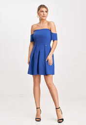 Elegancka sukienka z odkrytymi plecami szafirowa M1026 rozmiar