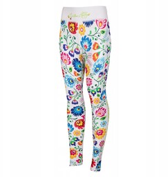 Legginsy damskie Folk 2 Biały Extreme Hobby S