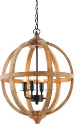 Lampa wisząca drewniana kulista 4-punktowa 73575 z serii