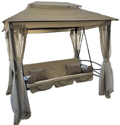 Huśtawka ogrodowa metalowa Nicea Premium Garden Point beżowa