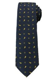 Krawat Męski z Żółtym Wzorem PAISLEY- 6 cm