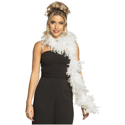Szal BOA z piór - biały - 180