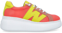 Hiszpańskie sneakersy premium - WONDERS A-2670 KORALOWE