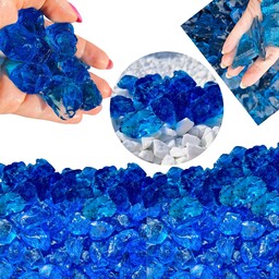 Kamień Szklany Grys Ozdobny Szkło Dekoracyjne Sky Blue