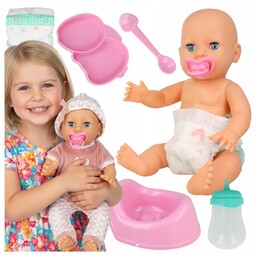 Lalka bobas interaktywna Duża zestaw Smoczek Nocnik Butelka