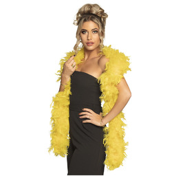 Szal BOA z piór - żółty - 180