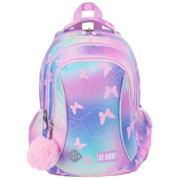 St.Right Plecak szkolny 3-kom Pink Butterflies różowy motylki