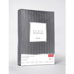 Pościel 200x140 Ciemny Szary kolekcja Pure adamaszek Detexpol