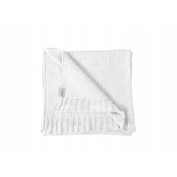 Kocyk Tully biały tkany 100% bawełna dla dziecka