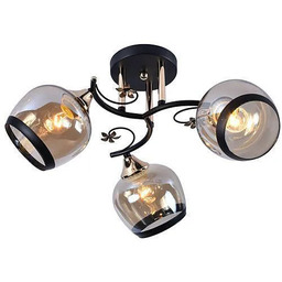 Lumes Czarno-złoty nowoczesny potrójny żyrandol - 5X A274