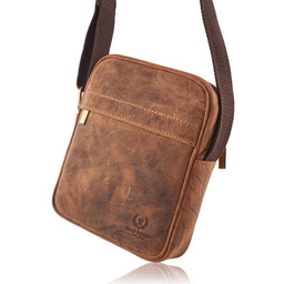 Listonoszka skórzana vintage PAOLO PERUZZI T-75-HBR brązowa